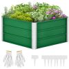 40'' x 16'' Hexagon Metal Raised Garden Bed, Elevated Large Corrugated Galvanized Steel Planter Box w/ Install Gloves for Backyard, Patio to Grow Vege