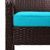 TOPMAX 6-Piece Outdoor Patio PE Wicker Rattan Sofa Set Dining Table Set with Removable Cushions and Tempered Glass Tea Table for Backyard, Poolside, D