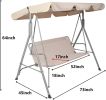 3 Person Outdoor Porch Patio Swing Chair with Stand and Waterproof Canopy All Weather Resistant Swin