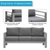 Grey Triple Small Couches Comfy Sofa Patio Furniture Witn Aluminum Frame Outdoor