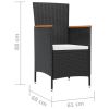 7 Piece Patio Dining Set with Cushions Poly Rattan