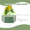 40'' x 16'' Hexagon Metal Raised Garden Bed, Elevated Large Corrugated Galvanized Steel Planter Box w/ Install Gloves for Backyard, Patio to Grow Vege