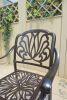 5PCS Outdoor Furniture Dining Table Set All-Weather Cast Aluminum Patio Furniture Includes 1 Round Table and 4 Chairs with Umbrella Hole for Patio Gar
