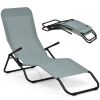 2 Pieces Stackable Portable Patio Chaise Lounger with Rocking Design