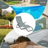 2 Pieces Stackable Portable Patio Chaise Lounger with Rocking Design