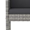 5 Piece Patio Bar Set with Cushions Poly Rattan Gray