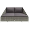 Patio Bed Gray 43.3"x78.7" Poly Rattan