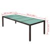 11 Piece Patio Dining Set with Cushions Poly Rattan Brown