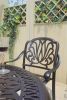 5PCS Outdoor Furniture Dining Table Set All-Weather Cast Aluminum Patio Furniture Includes 1 Round Table and 4 Chairs with Umbrella Hole for Patio Gar