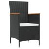7 Piece Patio Dining Set with Cushions Poly Rattan