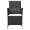7 Piece Patio Dining Set with Cushions Poly Rattan