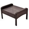 TOPMAX 6-Piece Outdoor Patio PE Wicker Rattan Sofa Set Dining Table Set with Removable Cushions and Tempered Glass Tea Table for Backyard, Poolside, D