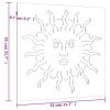 Patio Wall Decoration 21.7"x21.7" Corten Steel Sun Design
