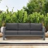 Grey Triple Small Couches Comfy Sofa Patio Furniture Witn Aluminum Frame Outdoor