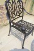 5PCS Outdoor Furniture Dining Table Set All-Weather Cast Aluminum Patio Furniture Includes 1 Round Table and 4 Chairs with Umbrella Hole for Patio Gar