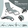 2 Pieces Stackable Portable Patio Chaise Lounger with Rocking Design