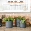 Set of 3 Outdoor Planter Set, 13/11.5/9in, MgO Flower Pots with Drainage Holes, Outdoor Ready & Stackable Plant Pot for Indoor, Entryway, Patio, Yard,