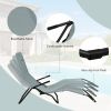 2 Pieces Stackable Portable Patio Chaise Lounger with Rocking Design