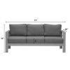 Grey Triple Small Couches Comfy Sofa Patio Furniture Witn Aluminum Frame Outdoor
