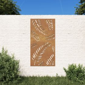Patio Wall Decoration 41.3"x21.7" Corten Steel Leaf Design (SKU: 824493)