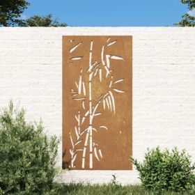 Patio Wall Decoration 41.3"x21.7" Corten Steel Bamboo Design (SKU: 824506)