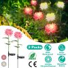 2 Packs Solar LED Chrysanthemum Lights Solar Powered Garden Flower Stake Lamp