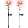 2 Packs Solar LED Chrysanthemum Lights Solar Powered Garden Flower Stake Lamp