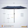 13 ft Large Patio Umbrella Double Sided Outdoor Market Umbrella Beige