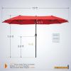13 ft Large Patio Umbrella Double Sided Outdoor Market Umbrella Beige