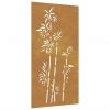 Patio Wall Decoration 41.3"x21.7" Corten Steel Bamboo Design