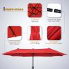 13 ft Large Patio Umbrella Double Sided Outdoor Market Umbrella Beige