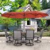 13 ft Large Patio Umbrella Double Sided Outdoor Market Umbrella Beige