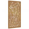 Patio Wall Decoration 41.3"x21.7" Corten Steel Leaf Design